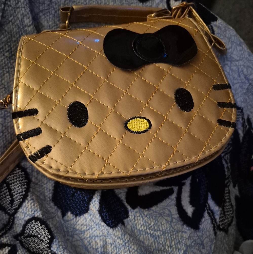 Hello Kitty Quilted Gold Mini Bag Includes Hello Kitty Bag